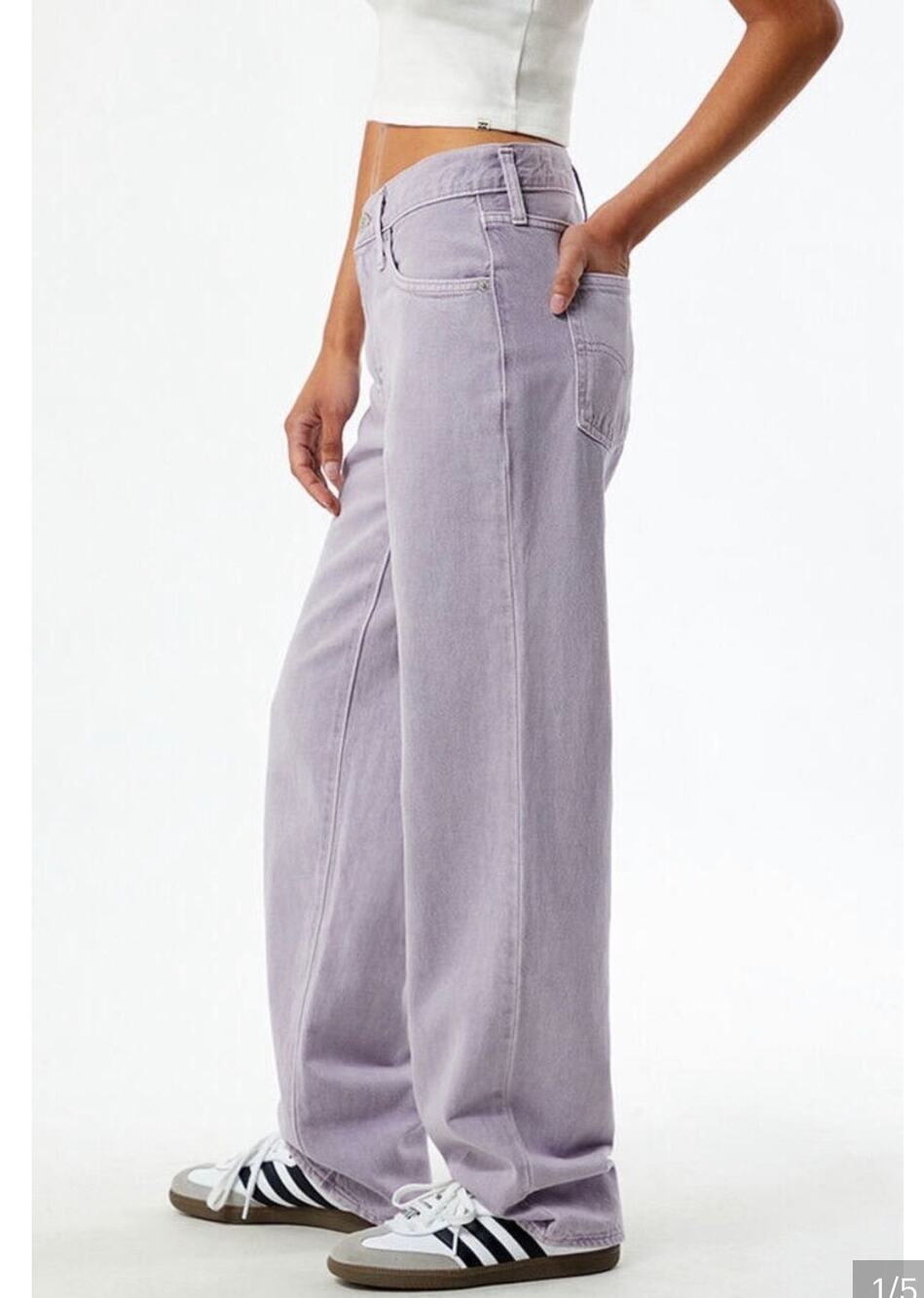 Levi’s 94’ Baggy Jeans Straight Leg Mid Rise Lilac Purple Women Size 26